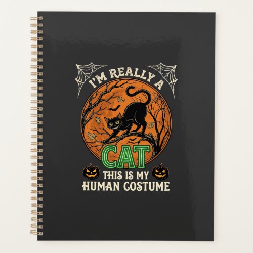 Really Cat Black Halloween Moon Pumpkins Planner