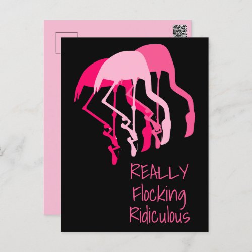 Really Flocking Ridiculous Flamingos Postcard