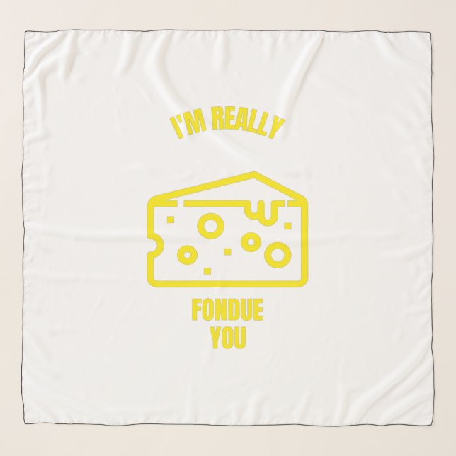 Really fondue you funny cheese pun jokes scarf (Front)