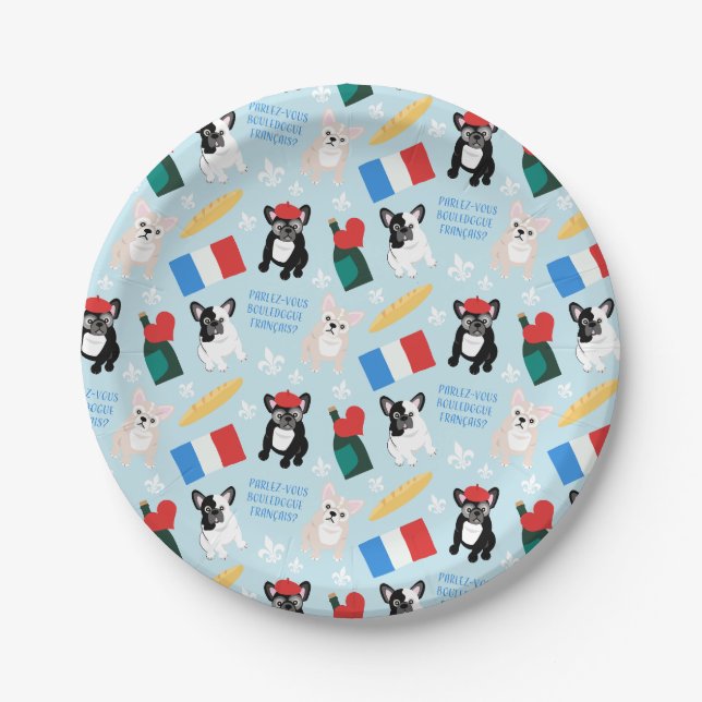 Really French Bulldogs Paper Plates (Front)