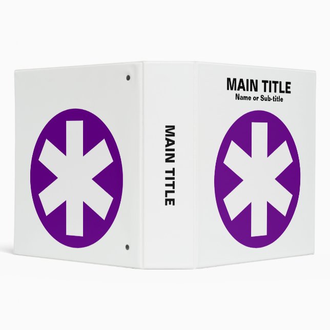 Really Important Asterisk - Deep Purple with Black 3 Ring Binder (Background)
