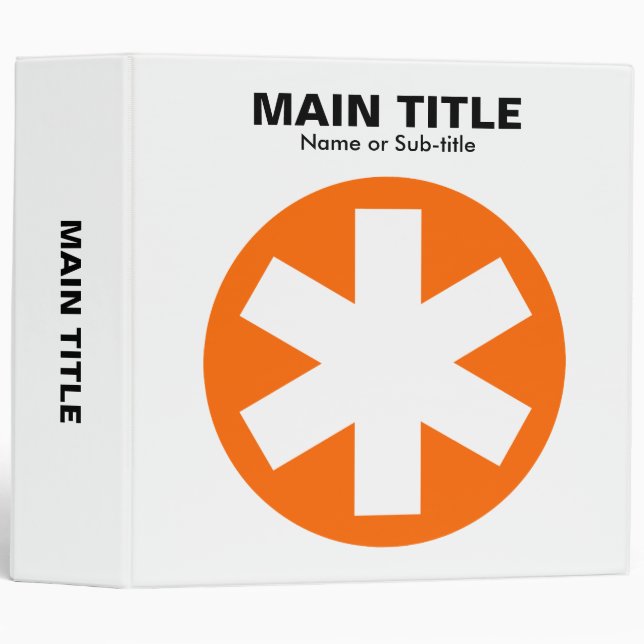 Really Important Asterisk - Orange 3 Ring Binder (Front/Spine)