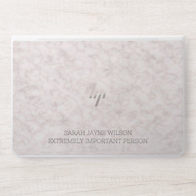 Really Important Faux Marble Custom Name HP Laptop Skin (Front)