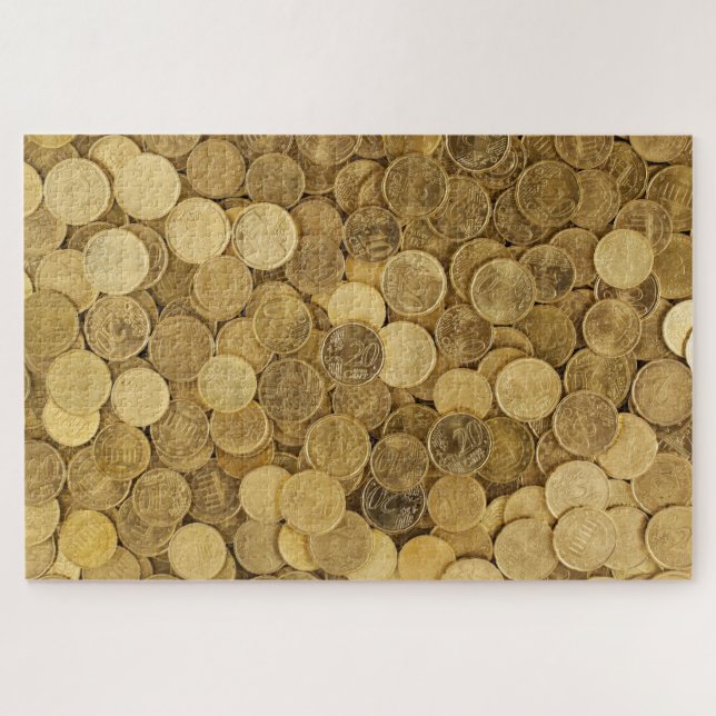 Really impossible golden money coins jigsaw puzzle (Horizontal)