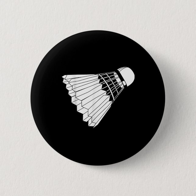 Really Like Badminton Shuttle Birdie  Button (Front)