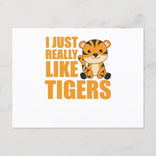 Really Like Tigers Tiger Cute Animals For Kids Postcard