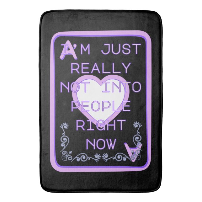 Really Not Into People Right Now Ace of Hearts Bath Mat (Front Vertical)