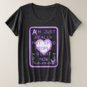 Really Not Into People Right Now Ace of Hearts Plus Size T-Shirt