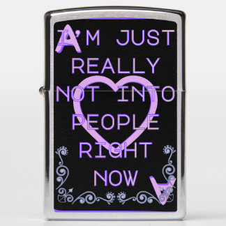 Really Not Into People Right Now Ace of Hearts Zippo Lighter