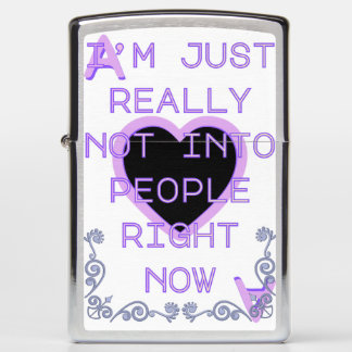 Really Not Into People Right Now Ace of Hearts Zippo Lighter