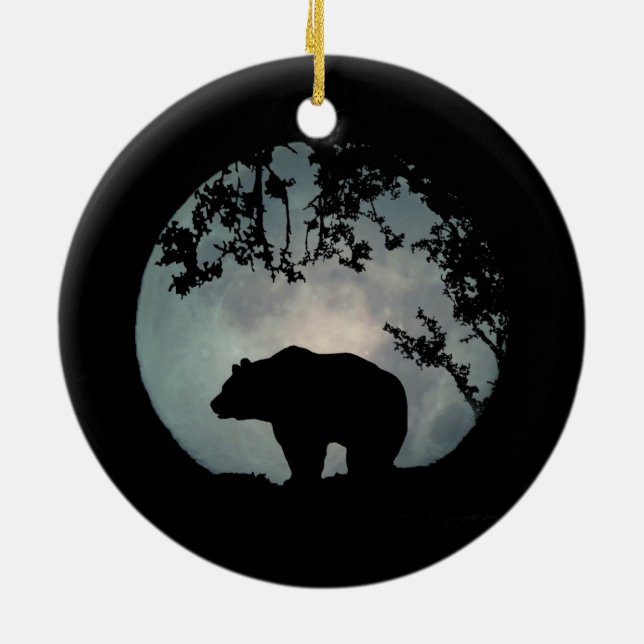 Really Pretty Bear and Moon Christmas Ornament (Back)