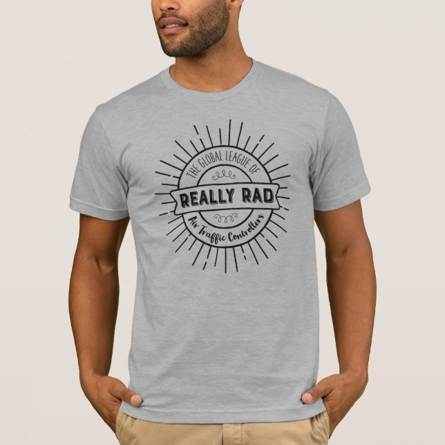 Really Rad Air Traffic Controllers - Black Text T-Shirt (Front)