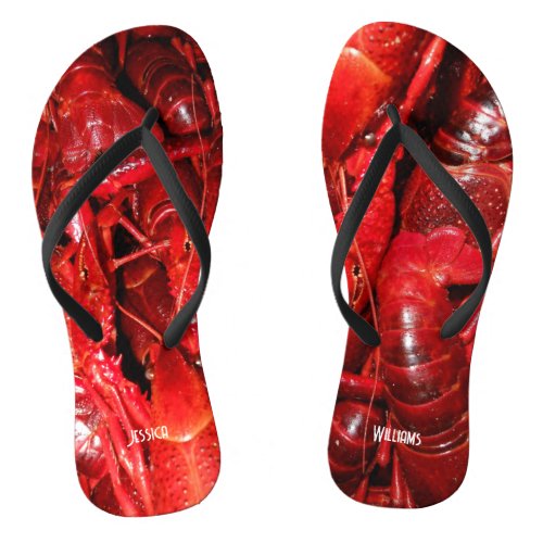 Really Red Crawfish Flip Flops