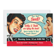 Really Retro Couples Shower Invitation