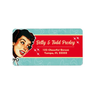 Really Retro Gal Address Labels