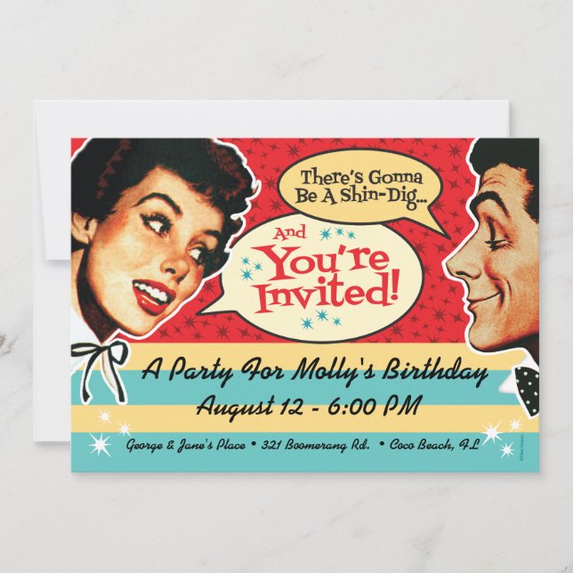 Really Retro Party Invitation (Front)