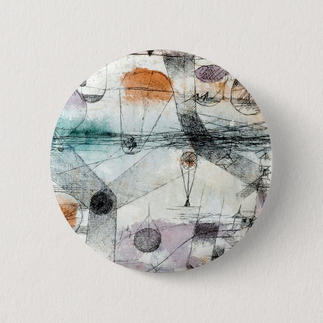 Realm of Air Paul Klee Abstract Expressionist Button (Front)
