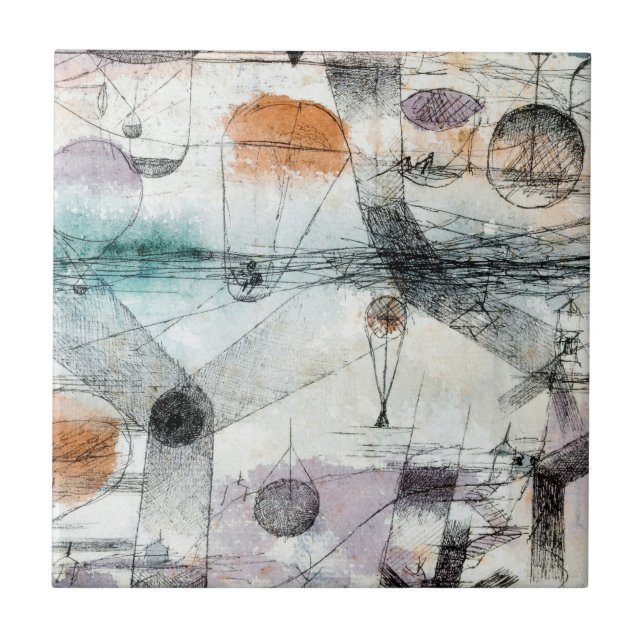 Realm of Air Paul Klee Abstract Expressionist Ceramic Tile (Front)