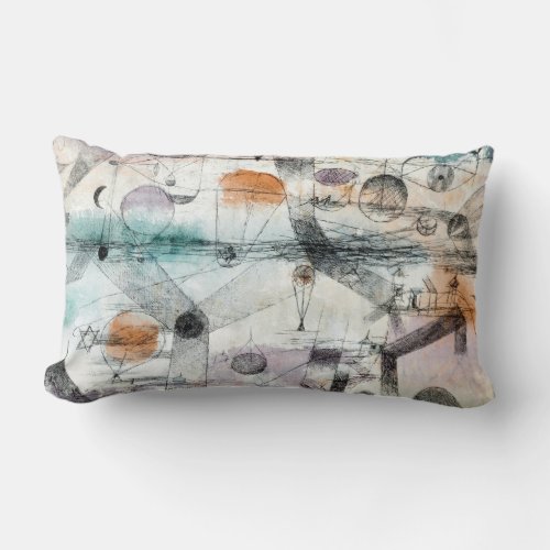 Realm of Air Paul Klee Abstract Expressionist Lumbar Pillow
