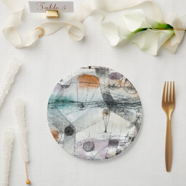 Realm of Air Paul Klee Abstract Expressionist Paper Plates (Wedding)