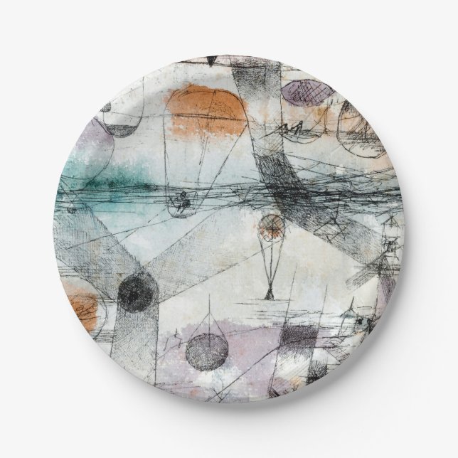 Realm of Air Paul Klee Abstract Expressionist Paper Plates (Front)