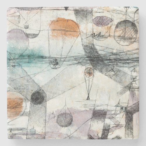 Realm of Air Paul Klee Abstract Expressionist Stone Coaster