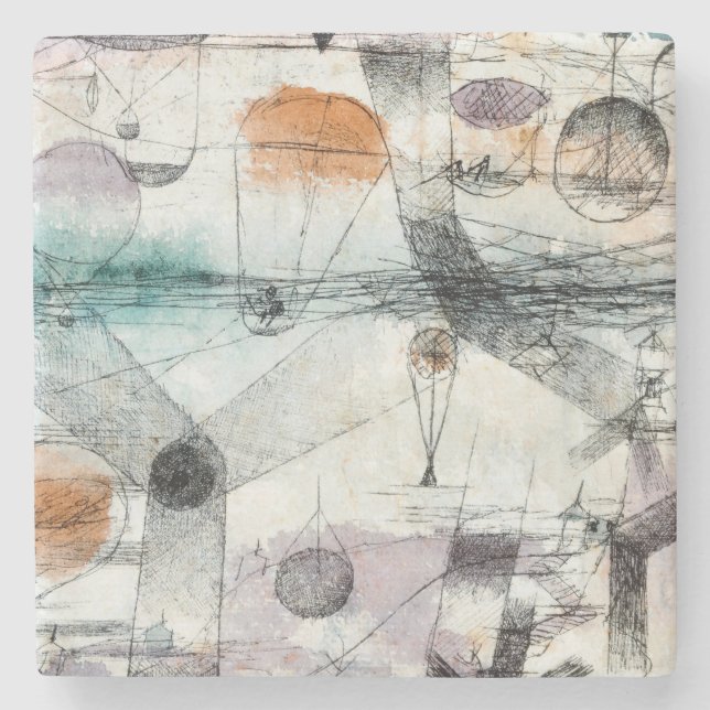 Realm of Air Paul Klee Abstract Expressionist Stone Coaster (Front)