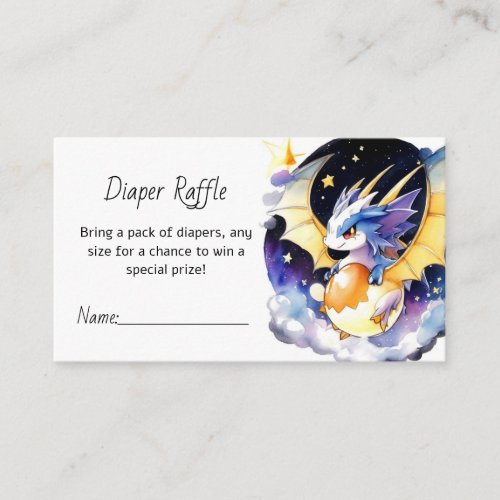 Realm of Dragons Baby Shower Diaper Raffle Enclosure Card