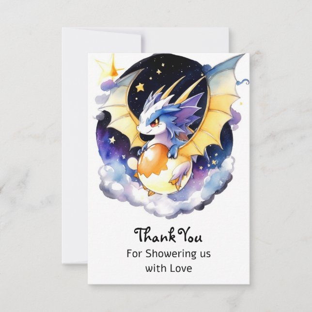Realm of Dragons: Baby Shower Thank You Card (Front)