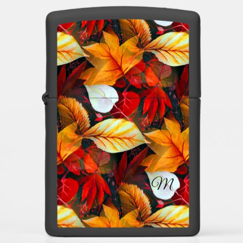 Realm of Foliage with Maple Leave in Warm Colors  Zippo Lighter