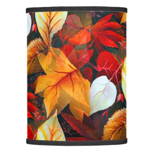 Realm of Foliage with Maple Leaves in Warm Colors Lamp Shade