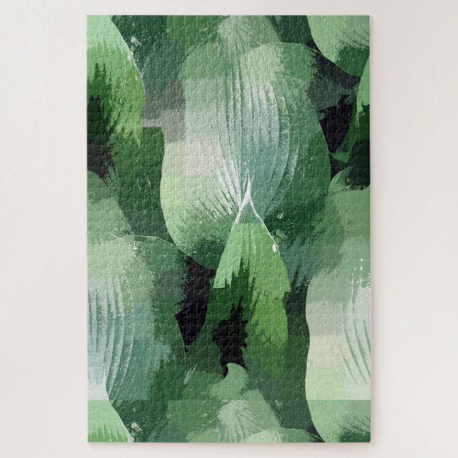 Realm of Green Contemporary  Linear  Jigsaw Puzzle (Vertical)