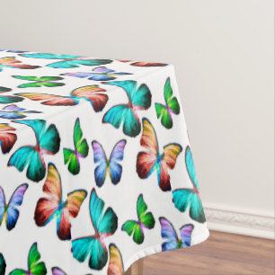 Realm of Morpho Blue  Exotic Butterflies Pattern Tablecloth