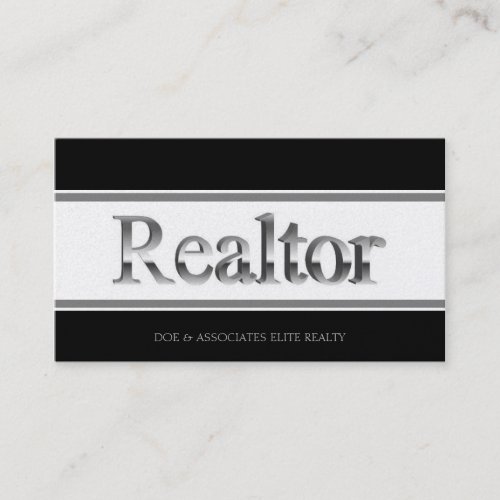 Realtor 3D Stripes Black Golden Business Cards