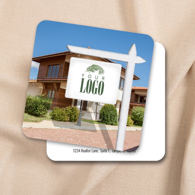 Realtor Add Your Logo Photo Custom Business Card (Business card template for real estate agents. )