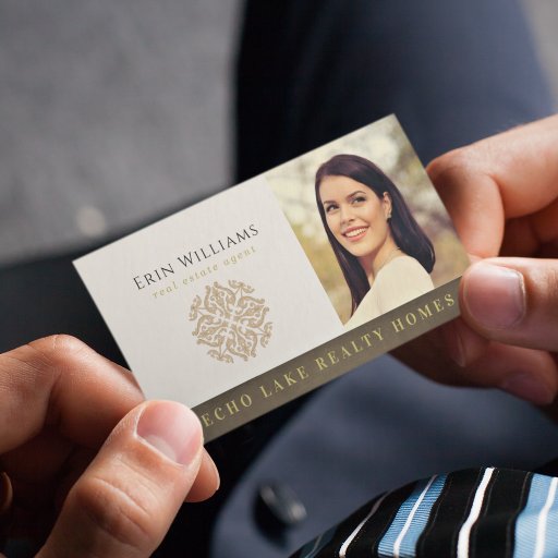 Customizable Realtor Add Your Logo &amp; Photo | Real Estate Agent Business Card