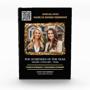 Realtor agency photo logo year end gold glitter acrylic award