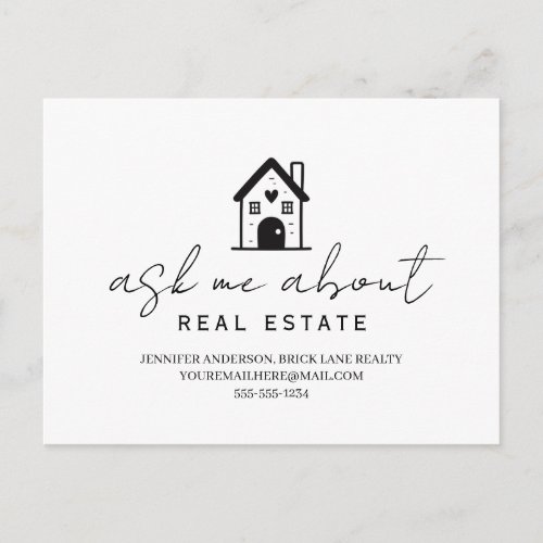 Realtor Ask Me About Real Estate Promotional  Postcard