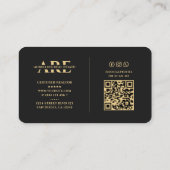 Realtor Black Real Estate Agent Monogram Modern Business Card | Zazzle