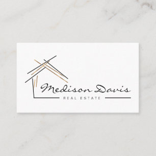 Realtor branding  with house in gold  business car card