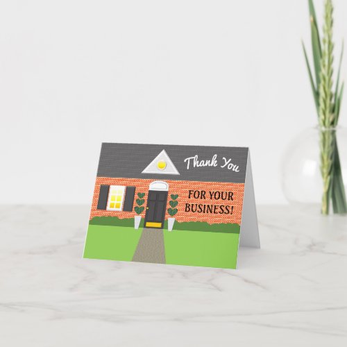 Realtor Brick House Thank You Card