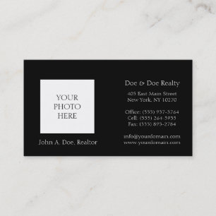 Realtor Broker Head Shot Photo Pick Your Color Business Card