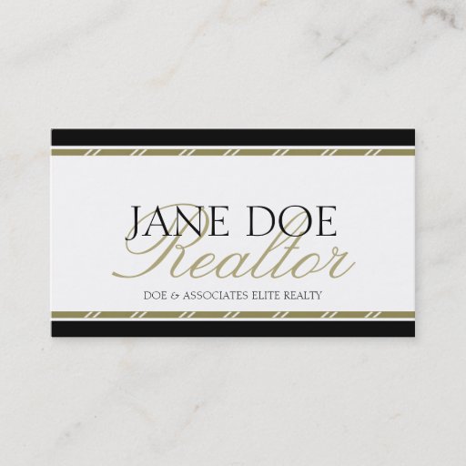 Customizable Realtor Broker Real Estate Agent Gold Script Business Card Template