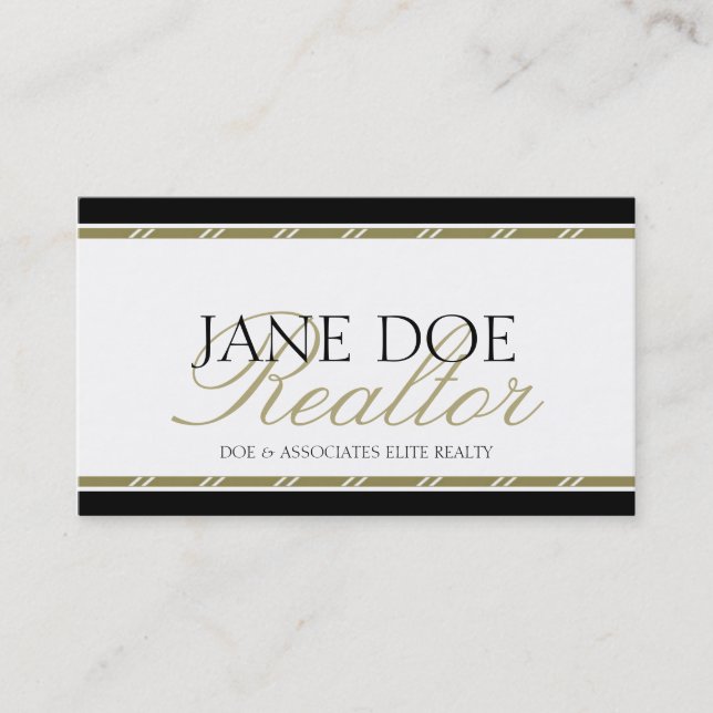 Realtor Broker Real Estate Agent Gold Script Business Card (Front)