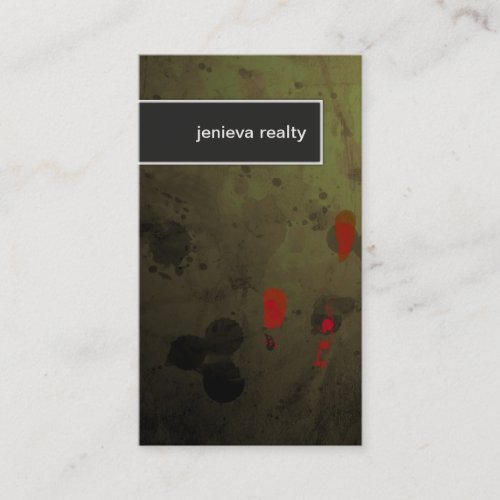 Realtor Business Card Elegant Grunge Green Texture