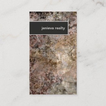 Realtor Business Card Elegant Grunge Rock Texture by OLPamPam at Zazzle