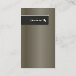 Realtor Business Card Elegant Metallic Pewter