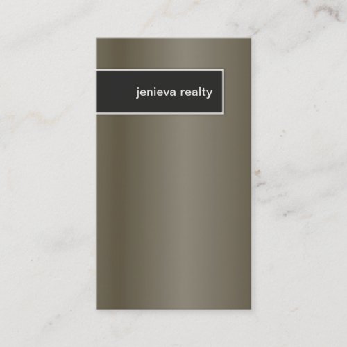 Realtor Business Card Elegant Metallic Pewter
