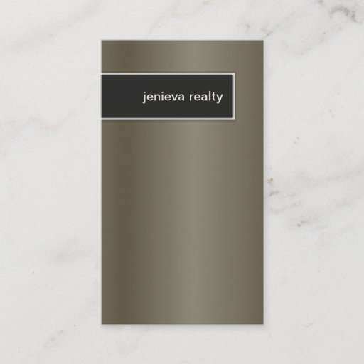 Customizable Realtor Business Card Elegant Metallic Pewter