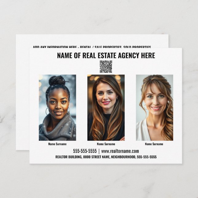 Realtor business marketing postcard DIY custom (Front/Back)